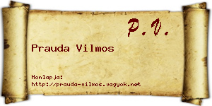 Prauda Vilmos névjegykártya